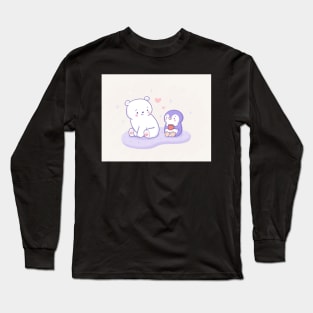 Polar Bear and Penguin Christmas Long Sleeve T-Shirt